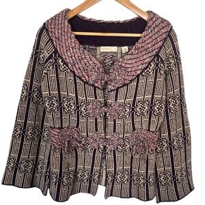 Women's Black and Pink Cardigan Sweater